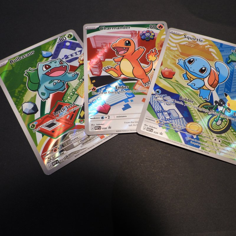 Kanto starters - Bulbasaur (MEP 037) + Squirtle (MEP 039) + Charmander (MEP 038)