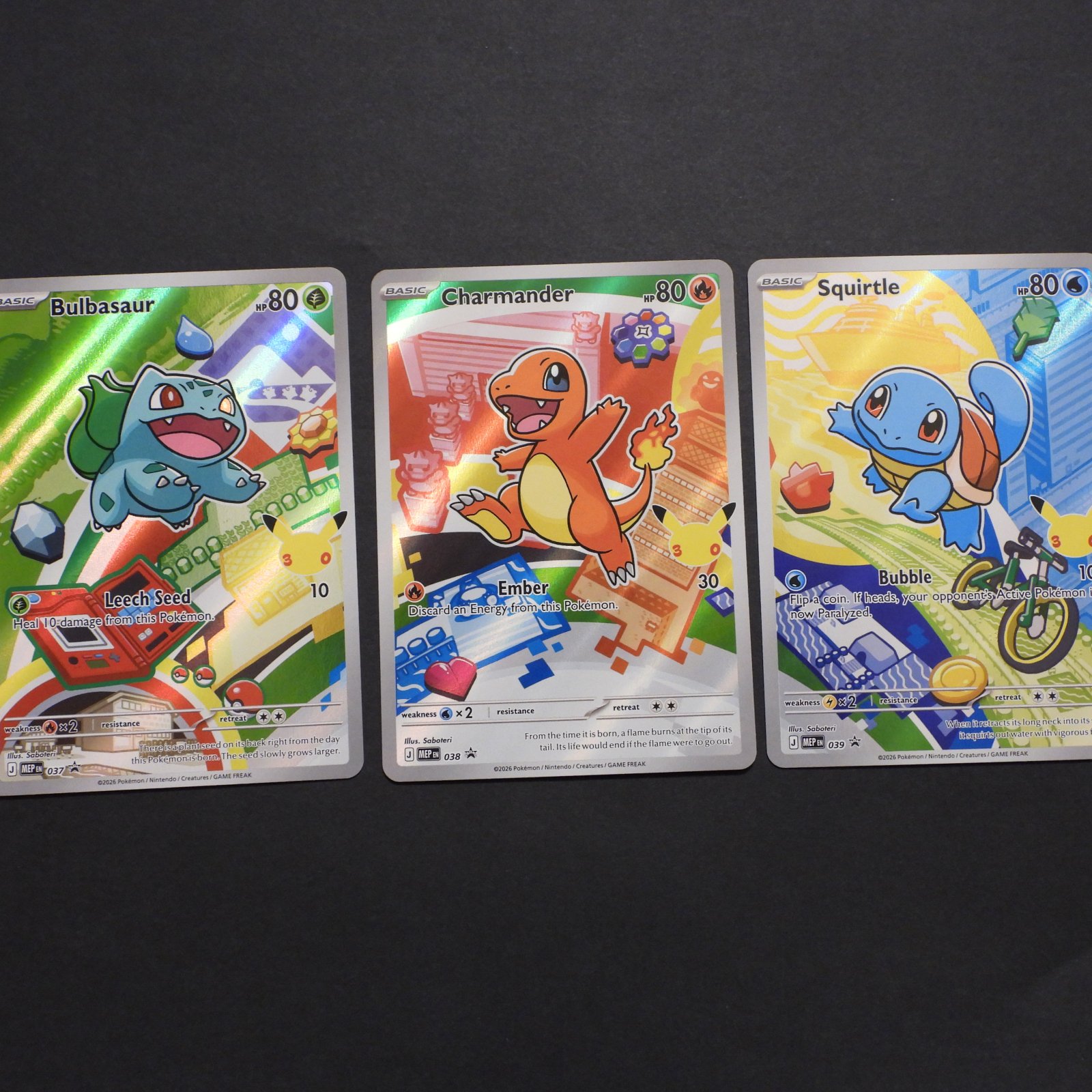 Kanto Starters - Bulbasaur (MEP 037) & Charmander (MEP 038) & Squirtle (MEP 039) - Image 2