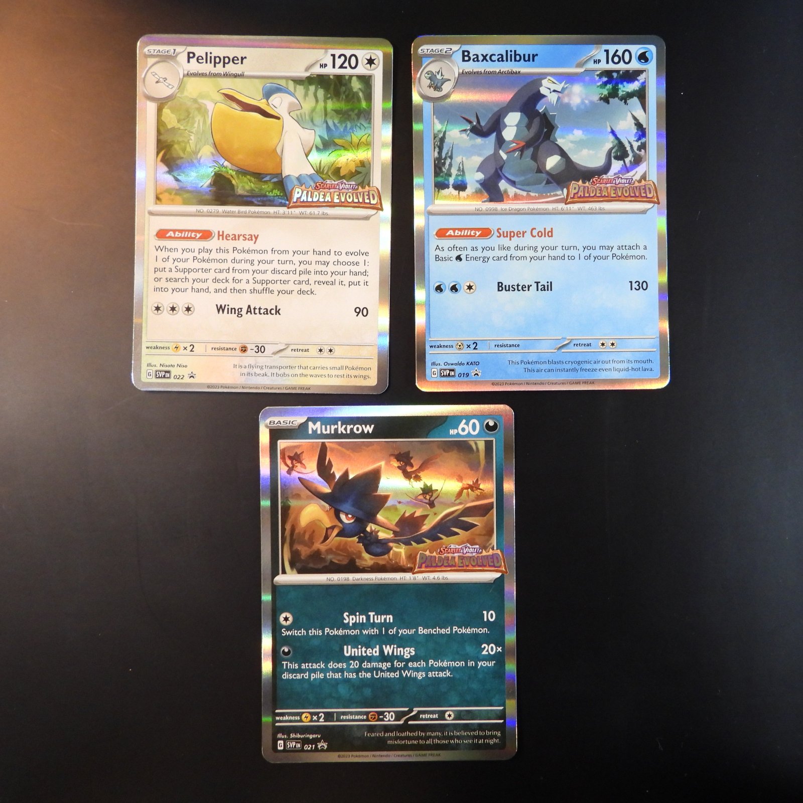 Paldea Evolved SVP Stamp Baxcalibur / /Murkrow / Pelipper - Image 2